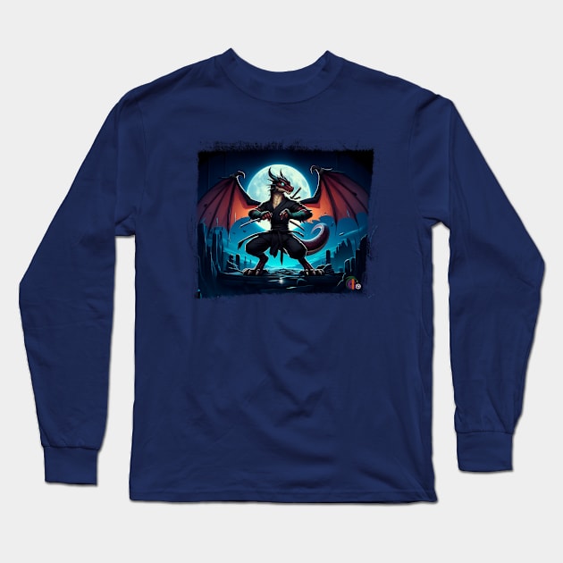 Ninja Dragon Long Sleeve T-Shirt by DreikoArts